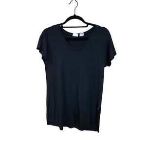 Black St. Tropez West Womens V-Neck Short Sleeve T-Shirt Size XS